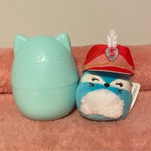 Blue Fox with Fluffy Belly and Hat Squishville Squishmallow